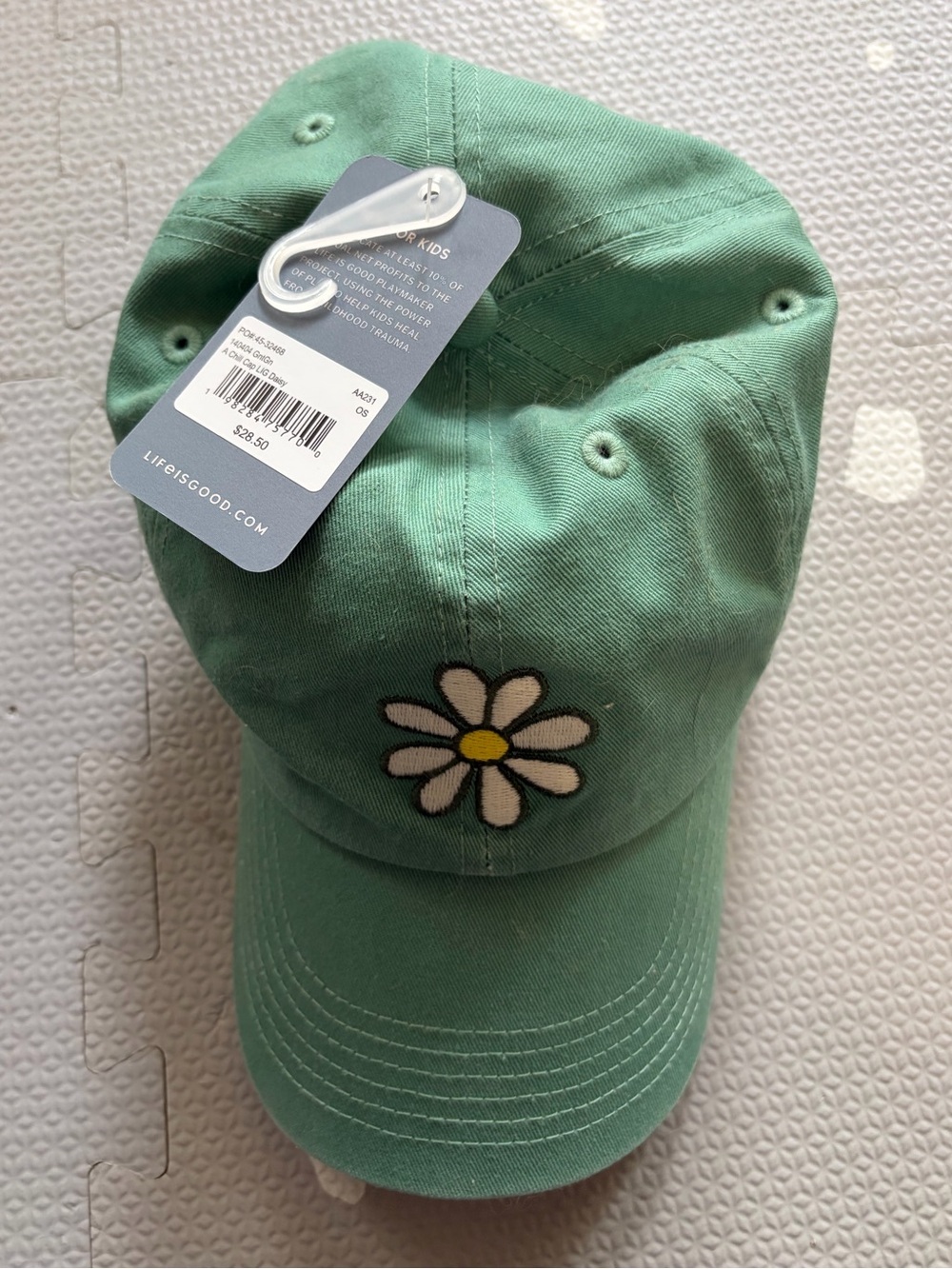 Life Is Good Mint Green Daisy Cap